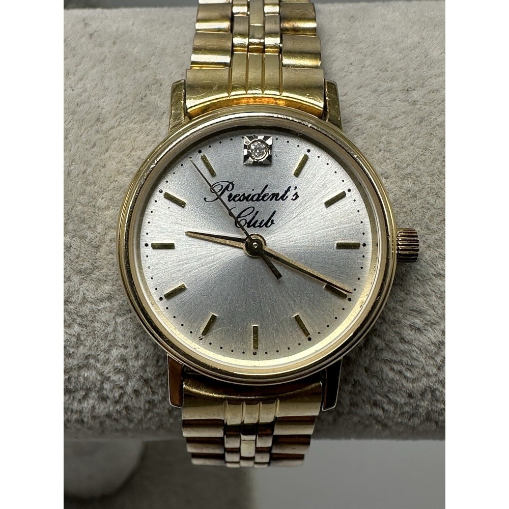 Hamilton Ladies Watch President's Club New‎ Battery Gold Plated 24MM 6.75" N98
